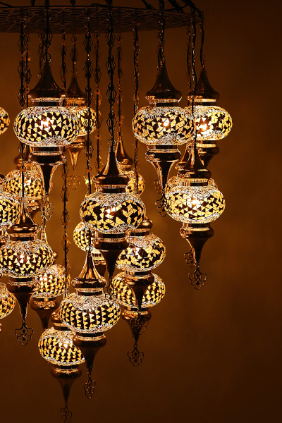 25in1 No3 Size Gold Mosaic Laser Chandelier